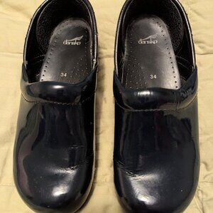 Dark Navy Patent Leather Clogs